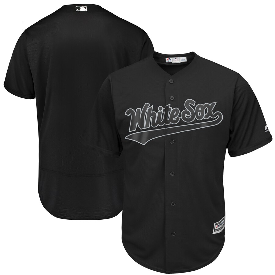 Customized Men Chicago White Sox black Blank MLB Jerseys